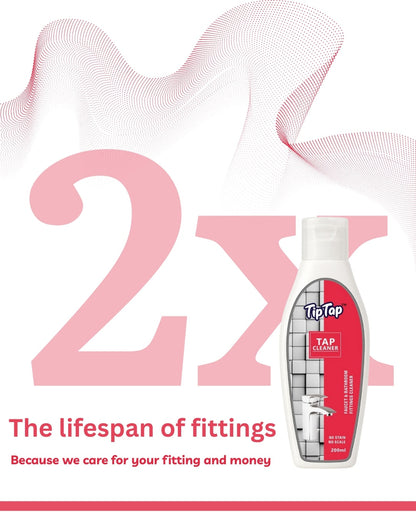 TipTap Premium Tap Cleaner | 200ml | Tap Shiner | Stain and Limescale Deposit Remover | 30 sec formula | Gentle cleaning & gives back long lasting shine to bathroom and kitchen faucets