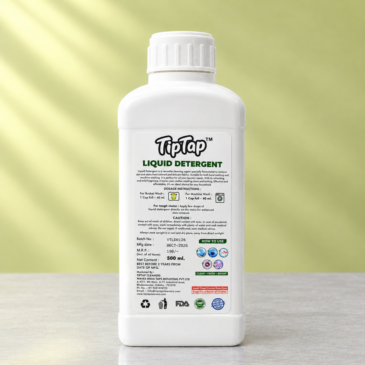 TipTap Laundry Liquid Detergent (500ml)